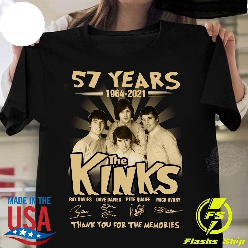 57 Years 1964 2021 The Kinks Signatures Thank You For The Memories Shirt